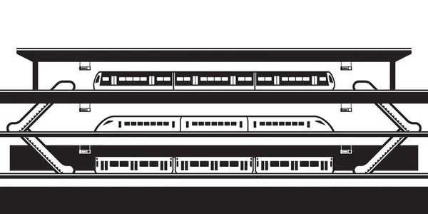 Illustration Vektor För Järnvägsstation — Stock vektor