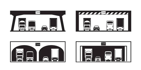 Sign Indicating Underpass Clearance Height Road Vector Illustration — Stock vektor