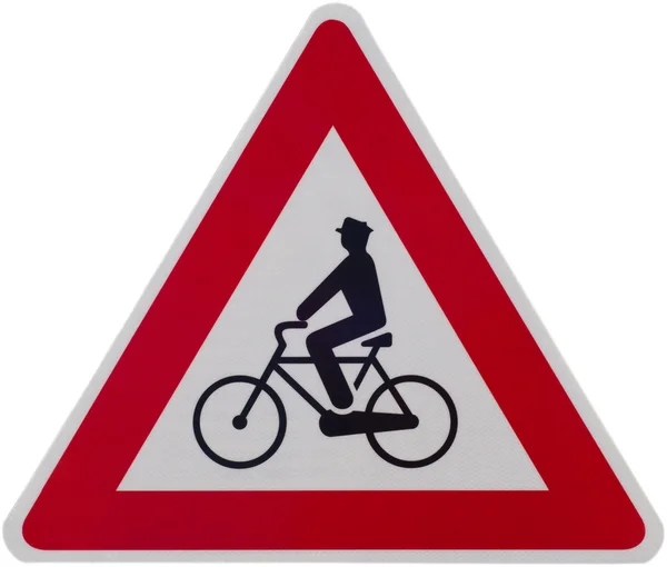 Panneau de signalisation Avertissement Vélos — Photo