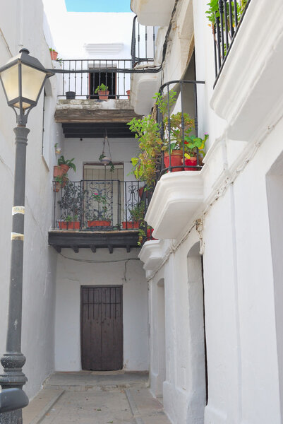 A house in Vejer, a Spanish hilltop town in the province of Cadiz, Andalusia.