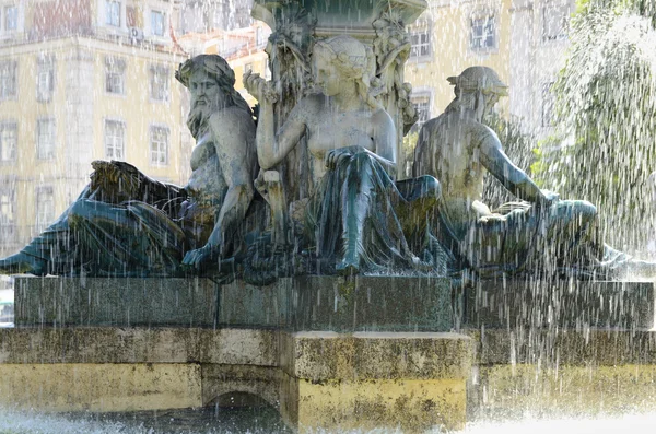 Fontana in Piazza Rossio — Foto Stock