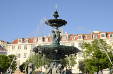 Fountain in Rossio Square clipart