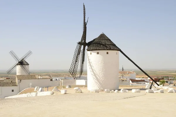 Větrné Mlýny Campo Criptana Město Provincie Ciudad Real Kastilie Mancha — Stock fotografie