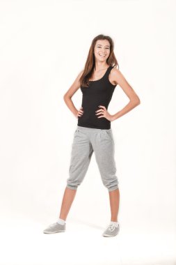 zarif, ince bir rakam ile genç kız