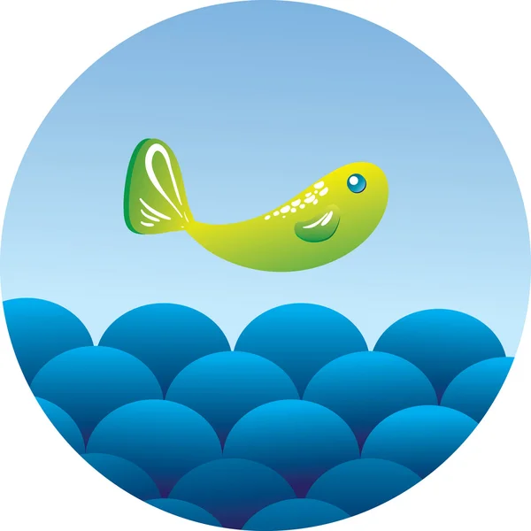 Agua y peces — Vector de stock