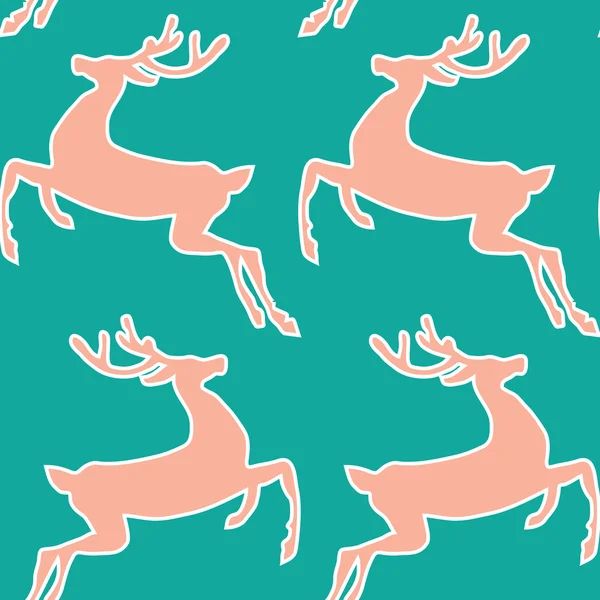 Nouvel An & Noël motif sans couture avec des cerfs — Image vectorielle