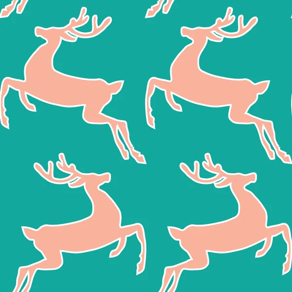 New Year's & Christmas seamless pattern with deer — Stock Vector