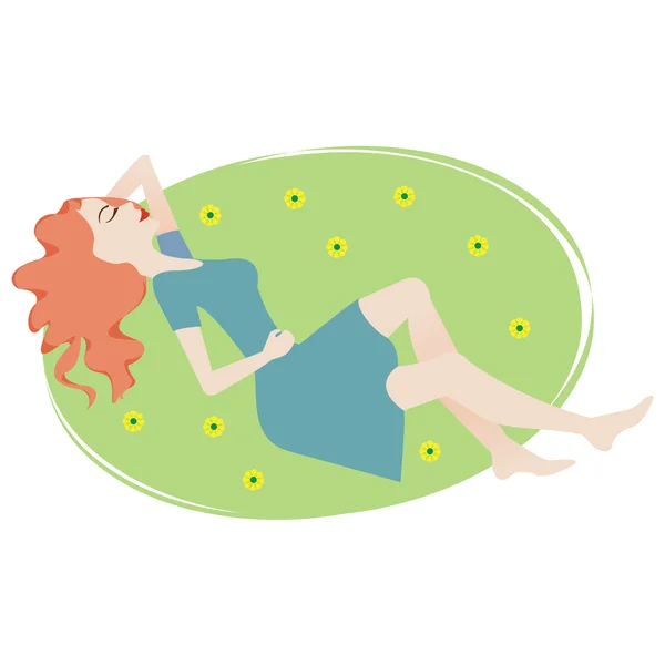 Rest on a grass — Stock Vector