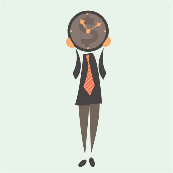 Homme d'affaires et temps — Image vectorielle