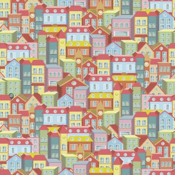 Town concept background pattern seamless — Stok Vektör