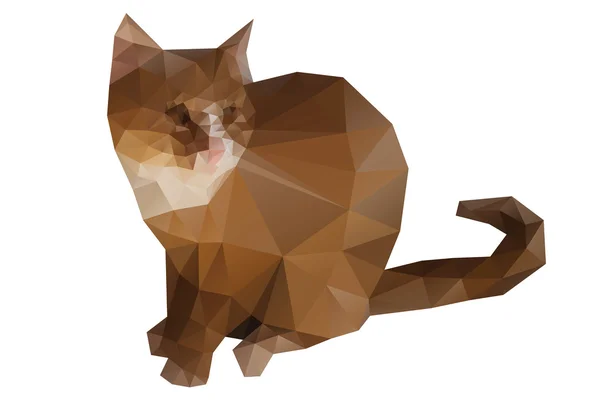 Katze aus einem geometrischen Muster auf dem isolierten Hintergrund — Stockvektor