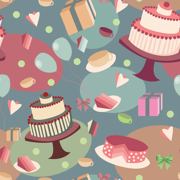 Festive seamless background with sweets — Stock Vector