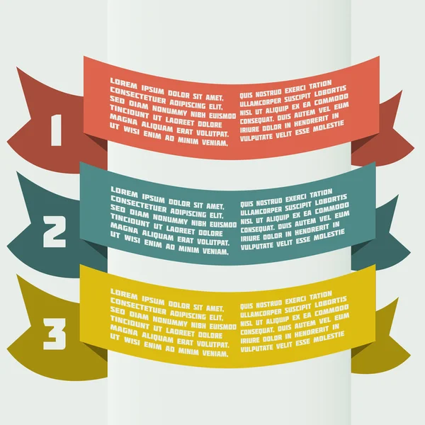 Eenvoudige kleur infographics met gebogen banners — Stockvector