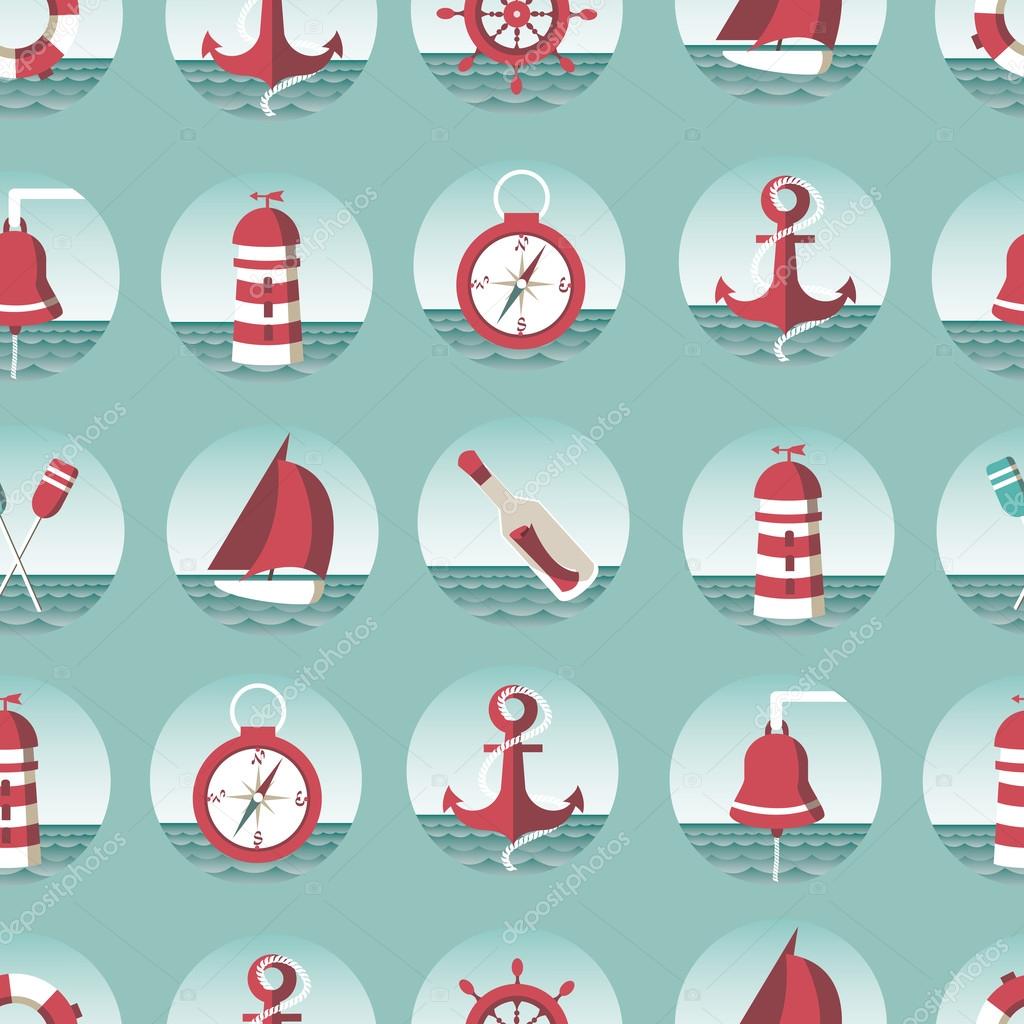 Nautical seamless pattern