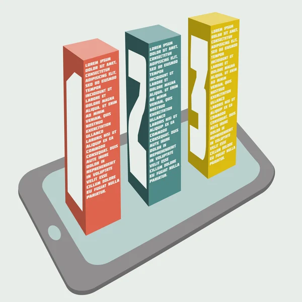 Mobiele telefoon met creatieve nummer opties banner, — Stockvector