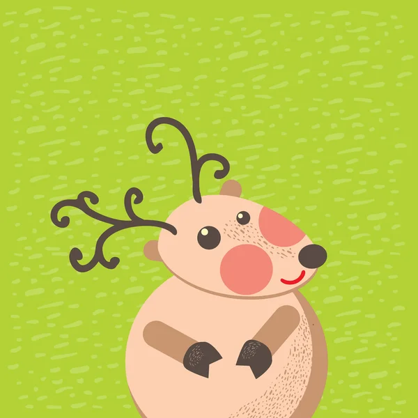 Bonito cartão de rena de Natal — Fotografia de Stock