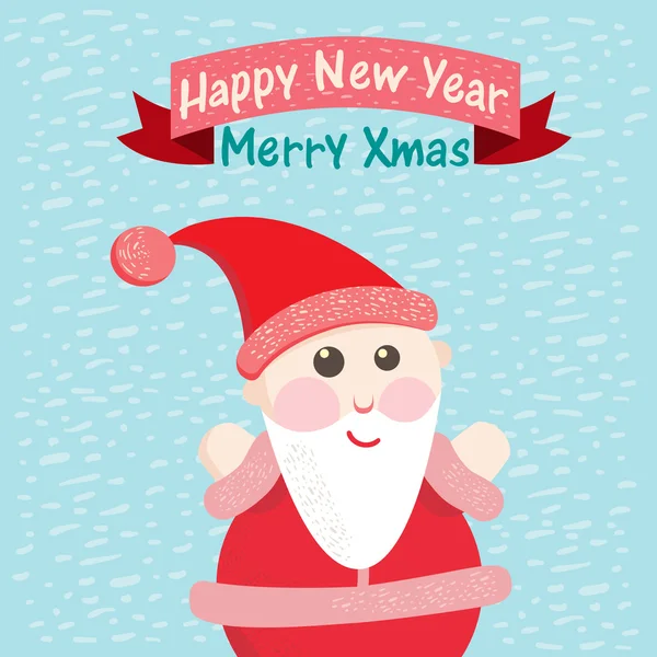 Grappige christmas ansichtkaart met santa claus. vectorillustratie — Stockvector