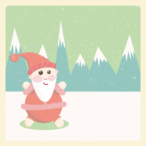 Illustration von Santa Claus schneebedeckten Bergen — Stockfoto