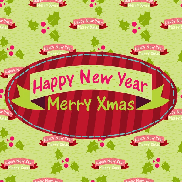 Tarjeta de felicitación de Año Nuevo y Navidad con las palabras — Archivo Imágenes Vectoriales
