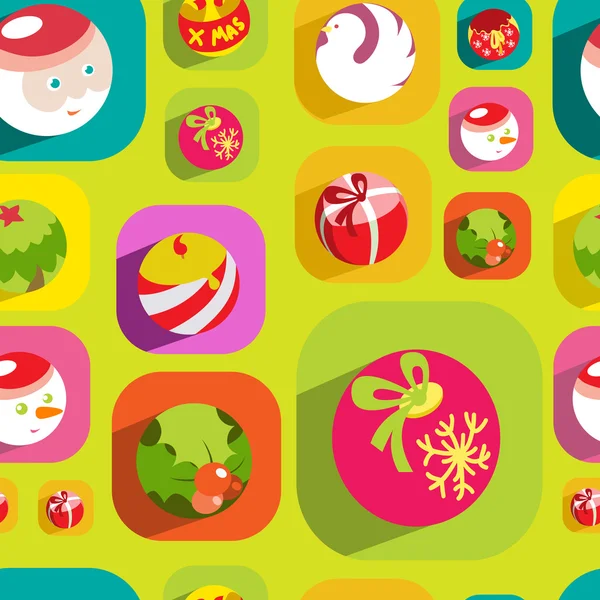 Colorful flat christmas seamless background — Stock Photo, Image