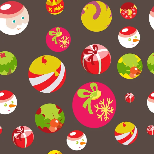 Fondo inconsútil colorido de Navidad plana — Vector de stock