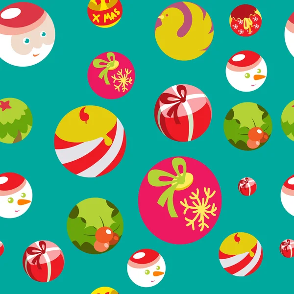 彩色平板圣诞无缝背景 — 图库矢量图片