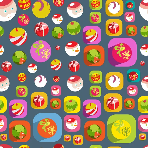 Cute Christmas colorful flat seamless background — Stock Photo, Image