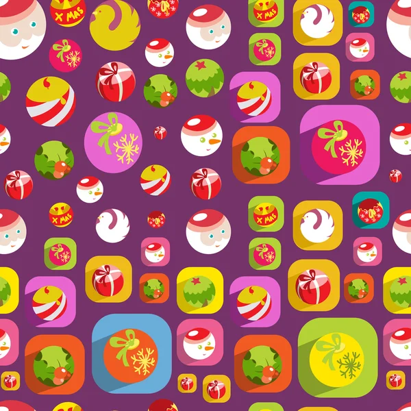 Cute Christmas colorful flat seamless background — Stock Photo, Image