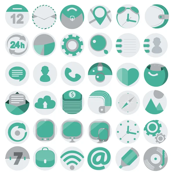 Business Flat Icons gesetzt — Stockvektor