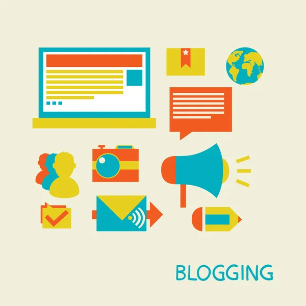 Blogging — Vettoriale Stock