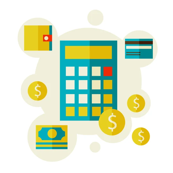 Calculator and money — Stock Vector