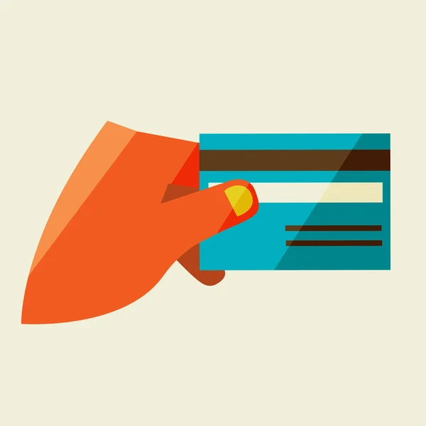 Mão segurando cartão de crédito — Vetor de Stock