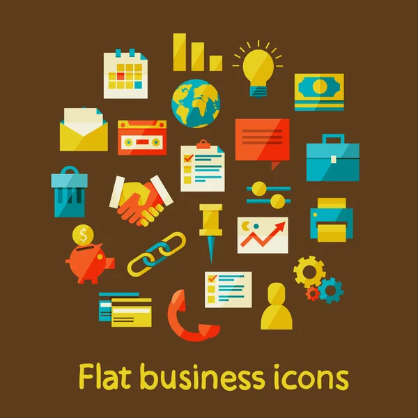 Iconos de negocios planos — Archivo Imágenes Vectoriales