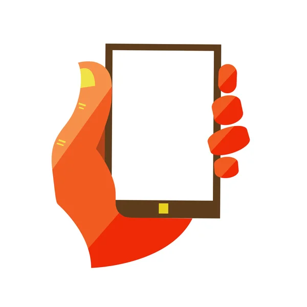 Hand Holding Touchscreen Mobile Phone — Stock Vector