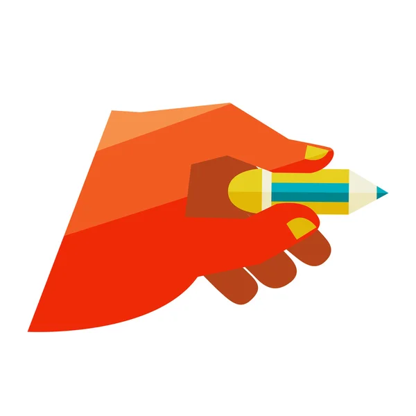 Hand hält einen Bleistift — Stockvektor