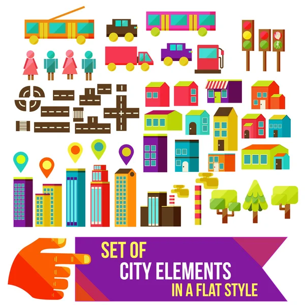 Set of city infographics in a flat style — Stock Photo, Image