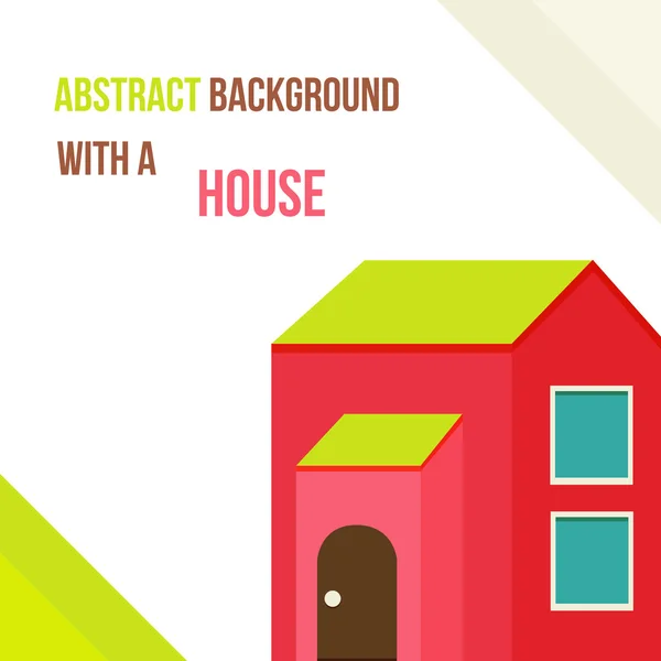 フラット スタイルの家と抽象的な背景 — ストックベクタ