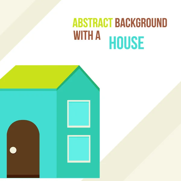 Abstract background with a house in a flat style — Stock Vector