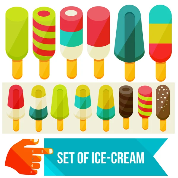 Set de înghețată — Vector de stoc