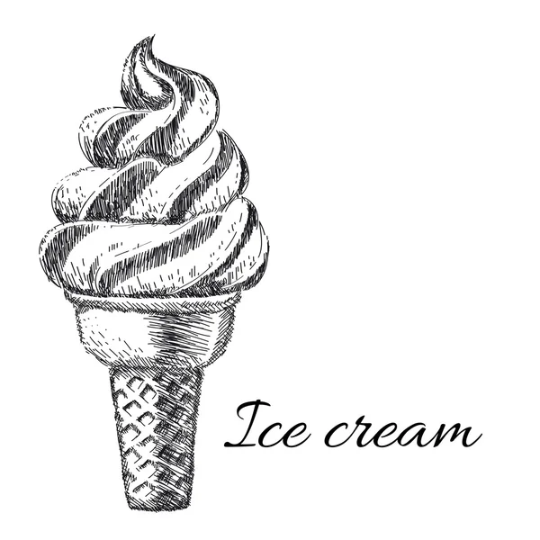 Glace, illustration dessinée à la main — Image vectorielle