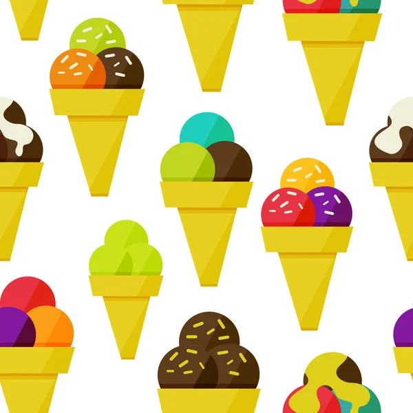 Fundo sem costura com ilustração vetorial de sorvete —  Vetores de Stock