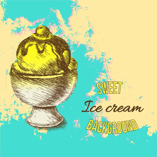 Zmrzlina, ručně kreslená ilustrace — Stockový vektor