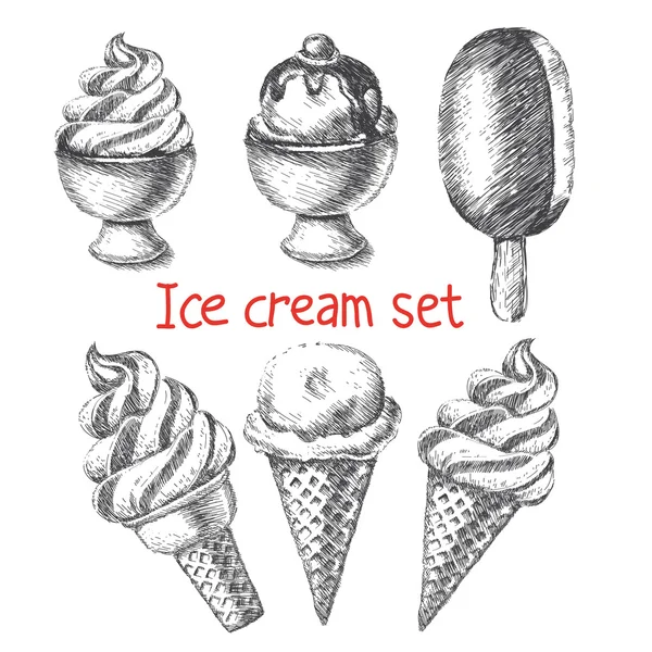 Set de înghețată . — Vector de stoc