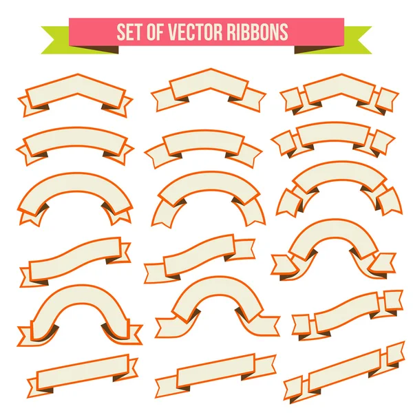 Große Bänder Set, isoliert auf weißem Hintergrund — Stockvektor