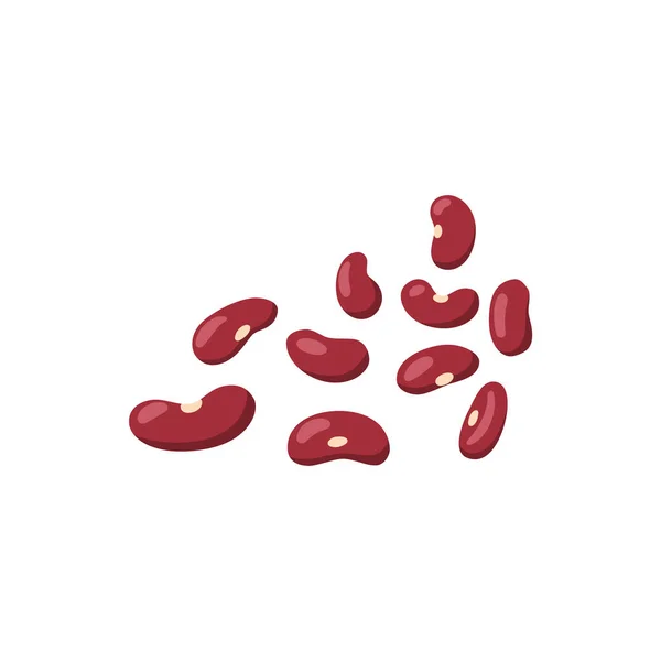Espalhamento de grãos de feijão vermelho ou sementes ilustração vetorial plana isolado. — Vetor de Stock