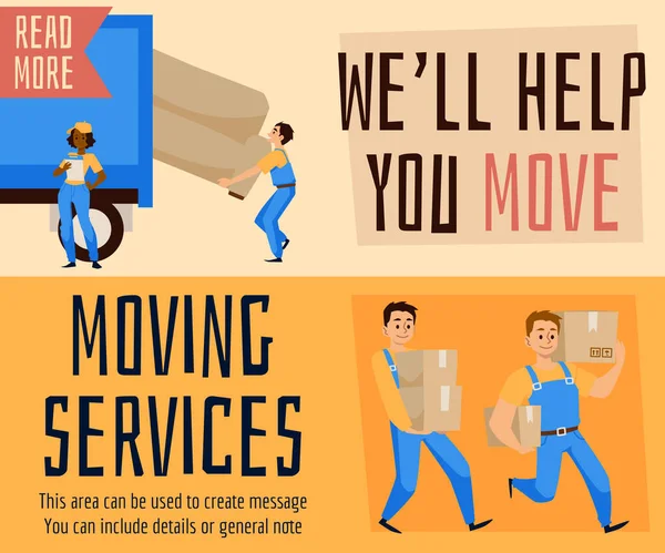 Lasteapparater hjelper til med å flytte sofa og pappesker – stockvektor