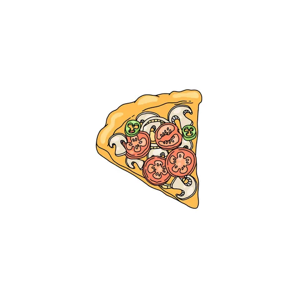 Pizza vegan vegetariana com ingredientes vegetais ilustração vetorial isolado. —  Vetores de Stock