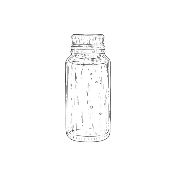 Flaska för lagring av eterisk olja och parfym, vektorillustration isolerad. — Stock vektor