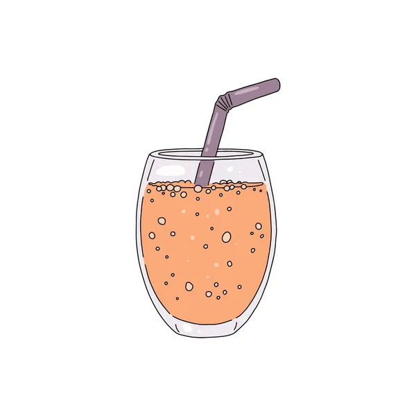 Detox cocktail of smoothie dieet drank in glas vector illustratie geïsoleerd. — Stockvector