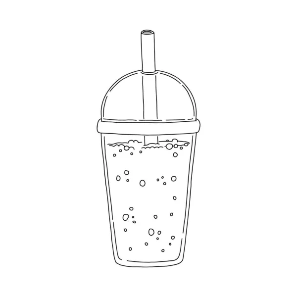Bebida de desintoxicação ou bebida refrescante de verão esboço ilustração vetorial isolado. — Vetor de Stock